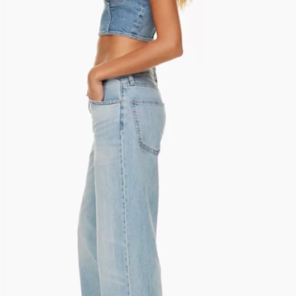 Denim Forum Light Blue Wide Leg Jeans - Picture 2 of 12